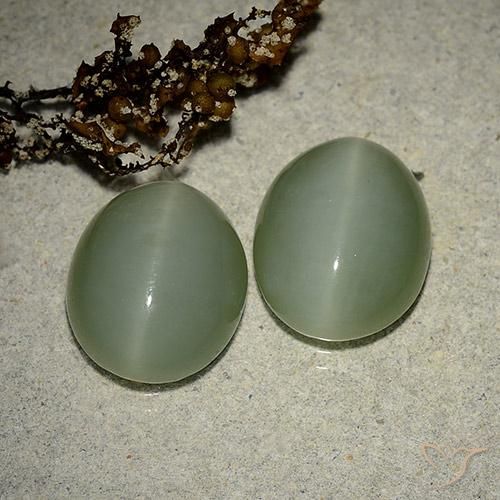 Achetez naturel 10,64ct vert actinolite cat's eye gems, coupe ovale, en provenance états unis chez gemselect. en stock, livraison internationale!