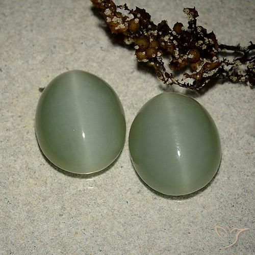 Achetez naturel 10,64ct vert actinolite cat's eye gems, coupe ovale, en provenance états unis chez gemselect. en stock, livraison internationale!