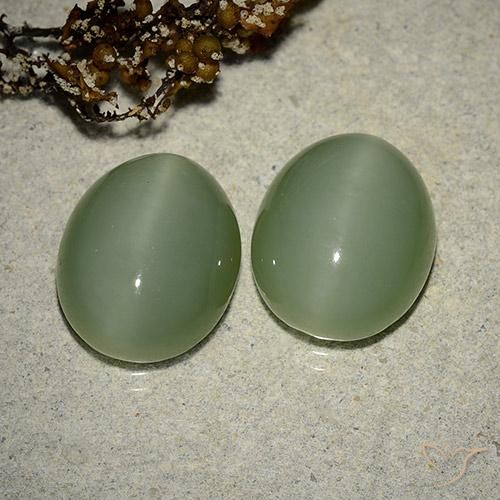 Achetez naturel 12.17ct Medium Light-Green Actinolite œil de chat gems, Coupe ovale, En provenance États Unis chez GemSelect. En stock, livraison internationale!