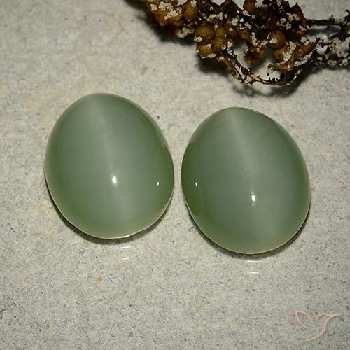 Achetez naturel 12.17ct Medium Light-Green Actinolite œil de chat gems, Coupe ovale, En provenance États Unis chez GemSelect. En stock, livraison internationale!