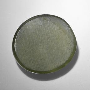 Actinolite cat's eye vert naturelle coupe ovale, 9,44 ct, translucide