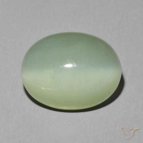 6.08ct Naturel Vert jaune léger Actinolite œil de chat, ovale, Translucide