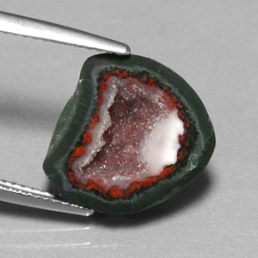 Géode d'agate multicolore naturelle forme fantaisie, 6,91 ct, opaque