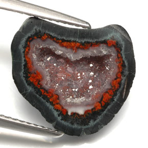 Géode d'agate multicolore naturelle forme fantaisie, 6,55 ct, opaque