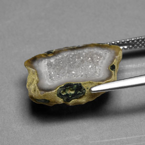 Géode d'agate multicolore naturelle forme fantaisie, 6,18 ct, opaque