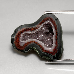 Géode d'agate multicolore naturelle forme fantaisie, 17,96 ct, opaque