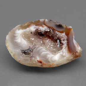 Géode d'agate multicolore naturelle forme fantaisie, 49,36 ct, opaque