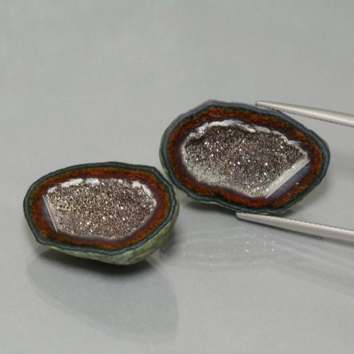 Achetez naturel 45,20ct multicolore géode d'agate gems, forme fantaisie, en provenance mexique chez gemselect. en stock, livraison internationale!