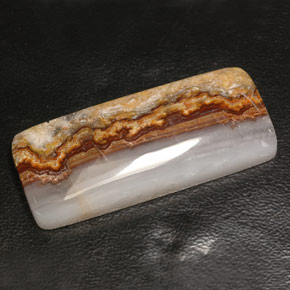 Agate multicolore naturelle transparent, 45,73 ct, transparent / translucide