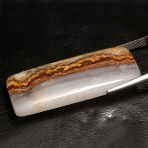 Agate multicolore naturelle transparent, 45,73 ct, transparent / translucide