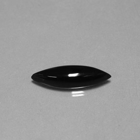 Agate noir naturelle marquise, 1,69 ct, opaque