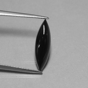 Agate noir naturelle marquise, 1,69 ct, opaque