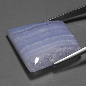 Agate bleue naturelle transparent, 45,76 ct, transparent / translucide