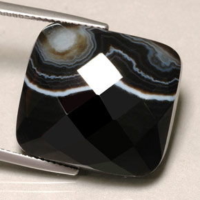 Agate multicolore naturelle coupe coussin, 29,53 ct, opaque