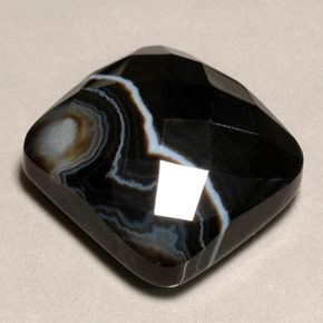 Agate multicolore naturelle coupe coussin, 29,53 ct, opaque