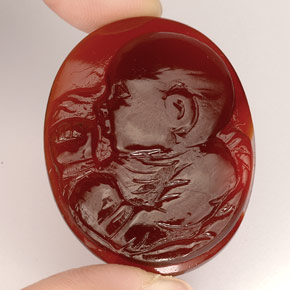 Agate orange naturelle transparent, 37,34 ct, transparent / translucide