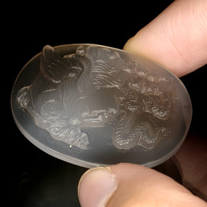Agate bicolore naturelle transparent, 34,11 ct, transparent / translucide