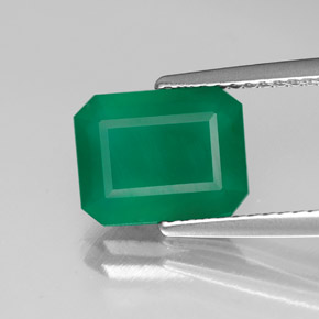 Agate vert naturelle transparent, 2,06 ct, transparent / translucide