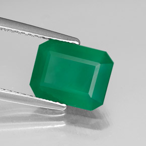 Agate vert naturelle transparent, 2,06 ct, transparent / translucide