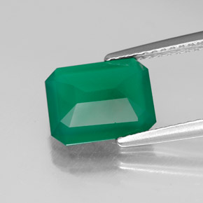 Agate vert naturelle transparent, 2,06 ct, transparent / translucide