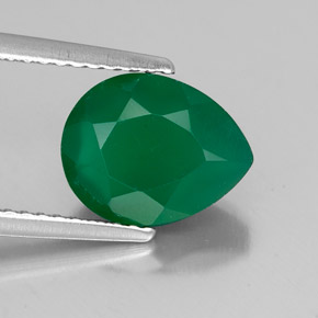 Agate vert naturelle transparent, 2,41 ct, transparent / translucide