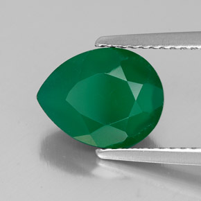 Agate vert naturelle transparent, 2,41 ct, transparent / translucide