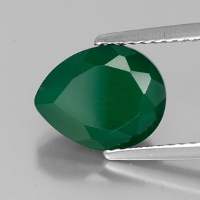 Agate vert naturelle transparent, 2,57 ct, transparent / translucide