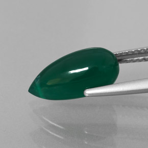 Agate vert naturelle transparent, 3,28 ct, transparent / translucide