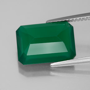Agate vert naturelle transparent, 5,54 ct, transparent / translucide