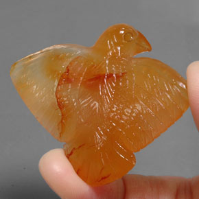 Agate orange naturelle transparent, 74,60 ct, transparent / translucide