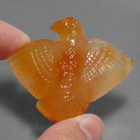 Agate orange naturelle transparent, 74,60 ct, transparent / translucide