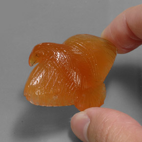 Agate orange naturelle transparent, 65,43 ct, transparent / translucide