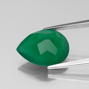 Agate vert naturelle transparent, 6,96 ct, transparent / translucide