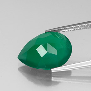 Agate vert naturelle transparent, 6,24 ct, transparent / translucide