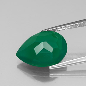 Agate vert naturelle transparent, 6,65 ct, transparent / translucide