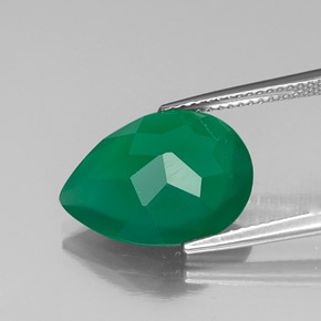 Agate vert naturelle transparent, 6,50 ct, transparent / translucide