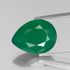 Agate vert naturelle transparent, 5,87 ct, transparent / translucide