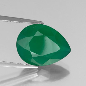 Agate vert naturelle transparent, 5,87 ct, transparent / translucide