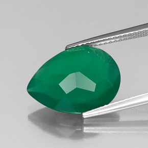 Agate vert naturelle transparent, 5,87 ct, transparent / translucide