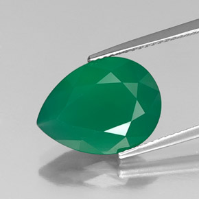 Agate vert naturelle transparent, 5,65 ct, transparent / translucide