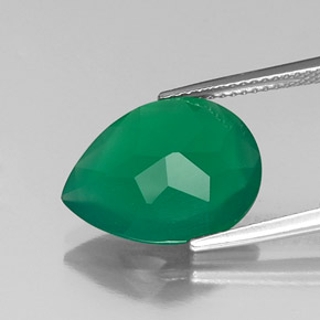 Agate vert naturelle transparent, 5,65 ct, transparent / translucide