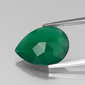 Agate vert naturelle transparent, 5,43 ct, transparent / translucide