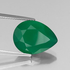 Agate vert naturelle transparent, 5,79 ct, transparent / translucide