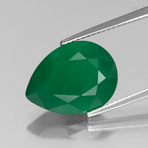 Agate vert naturelle transparent, 5,97 ct, transparent / translucide
