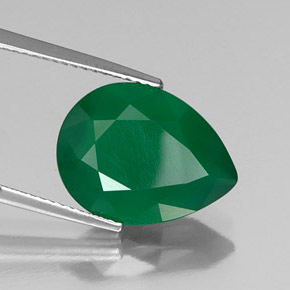 Agate vert naturelle transparent, 5,97 ct, transparent / translucide