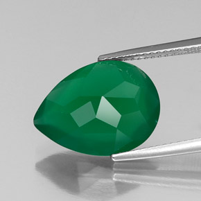 Agate vert naturelle transparent, 5,97 ct, transparent / translucide