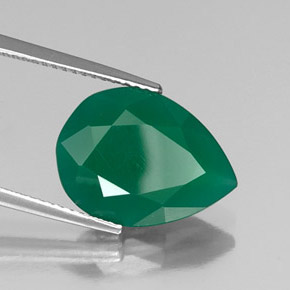 Agate vert naturelle transparent, 5,52 ct, transparent / translucide