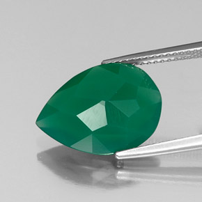 Agate vert naturelle transparent, 5,52 ct, transparent / translucide
