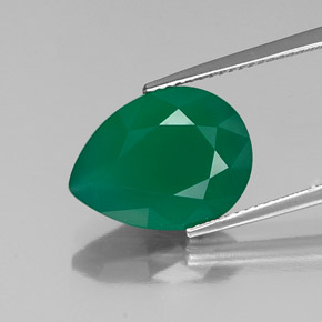 Agate vert naturelle transparent, 6,29 ct, transparent / translucide
