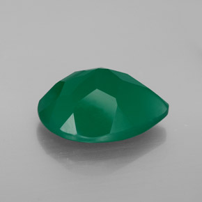 Agate vert naturelle transparent, 7,40 ct, transparent / translucide